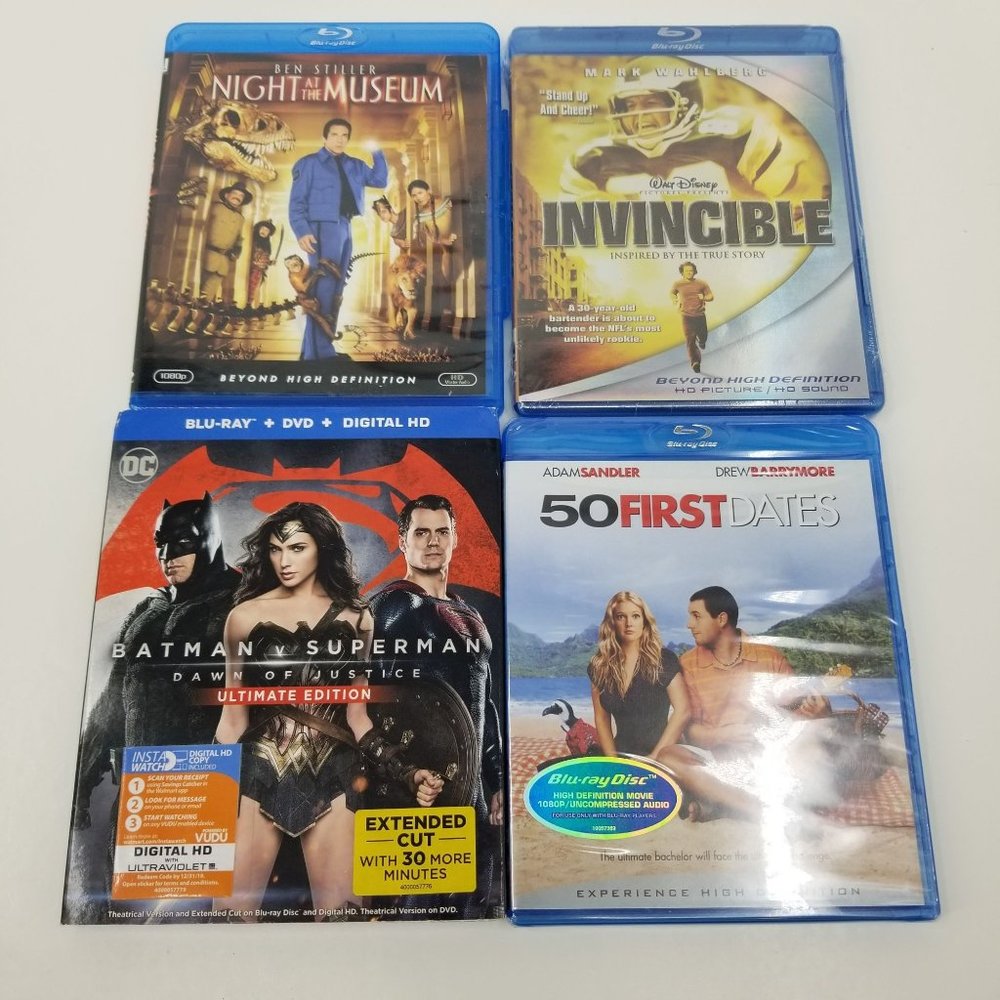Batman Vs Superman, Night at the‎ Museum, 50 First Dates, Invincible DVD Bundle